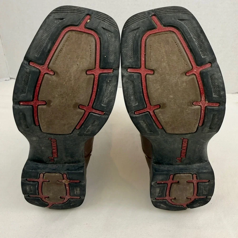 Durango Kids 8in American Flag Western Boots Brown Square Toe BT245 Size 1M